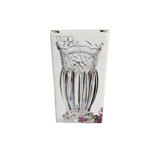 vintage studio nova japan floral lace glass bud vase